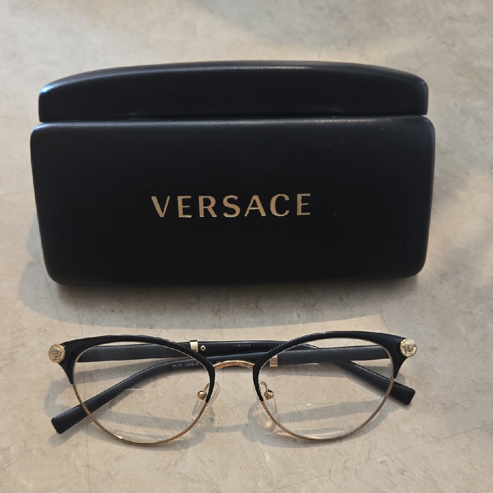 Versace Black Frame with Gold Detailing Eyewear